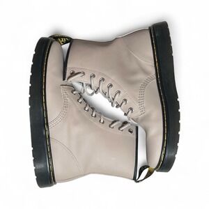 Dr. Martens Zavala Taupe Leather Combat Boots Women's Size 10 NWOB - 942